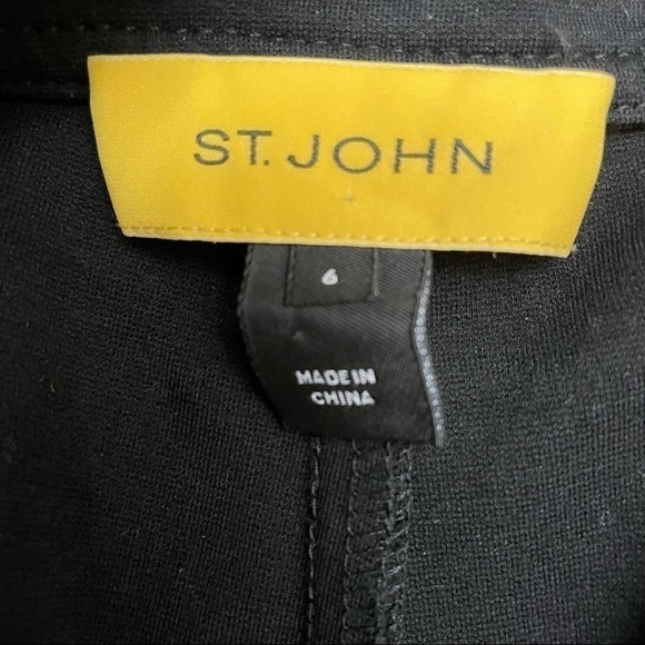 St. John Yellow Label Alek Dress Pants 6 Black Office Career Luxury Professional - Picture 3 of 8